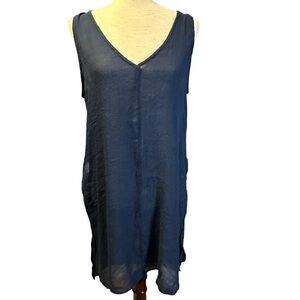 Urban Outfitters blue rayon‎ poly blend tunic coverup size small